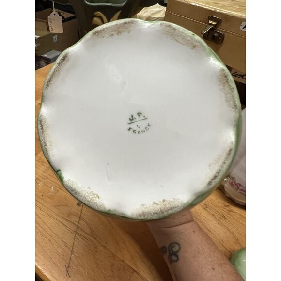 Antique Jean Pouyat Limoges Chocolate Pot Floral With Gold Gilt - Picture 14 of 15